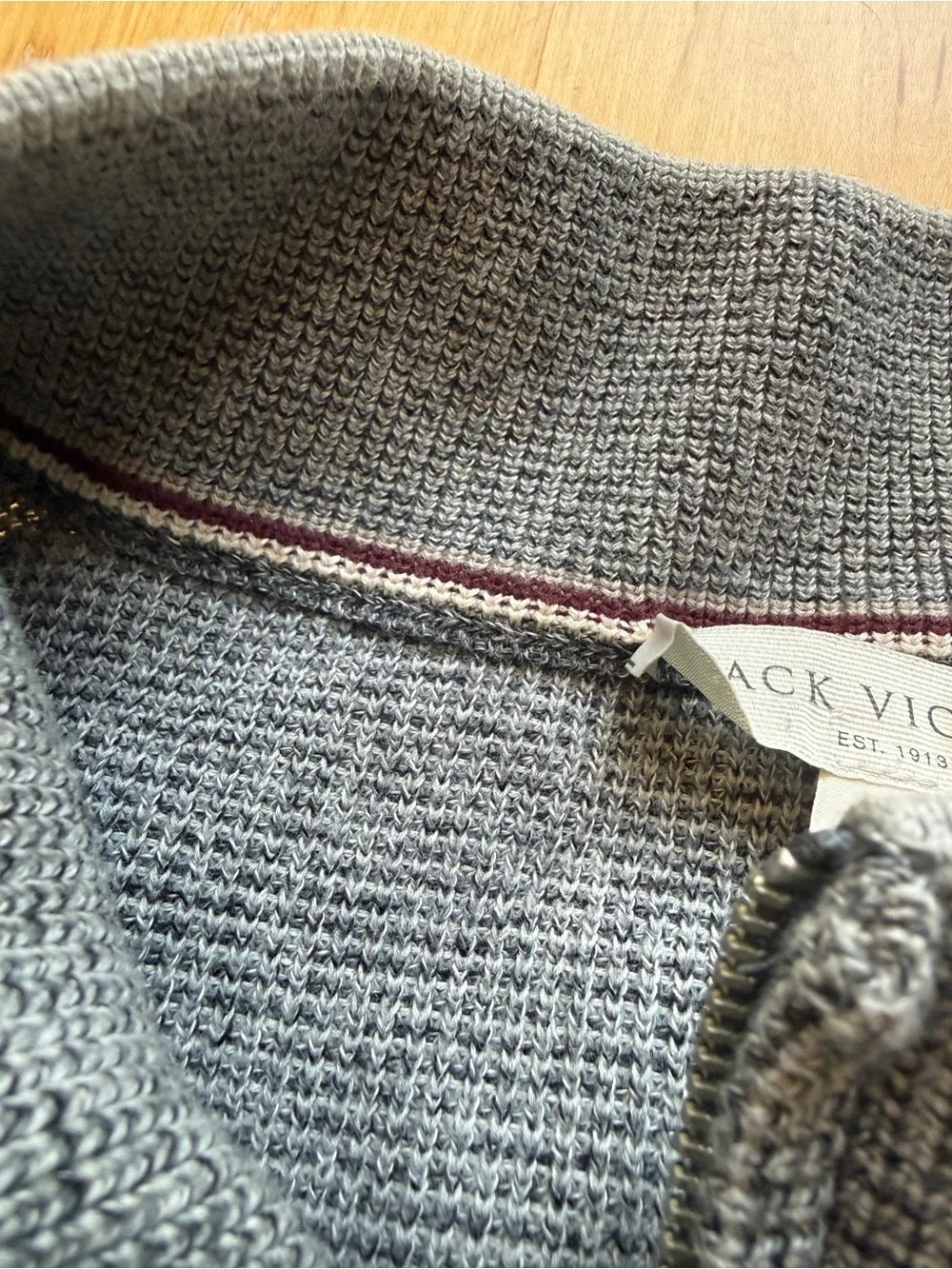 Jack Victor Gray 1/4 Zip Mock Neck Knit Sweater Men’s XL Luxury Wool Blend